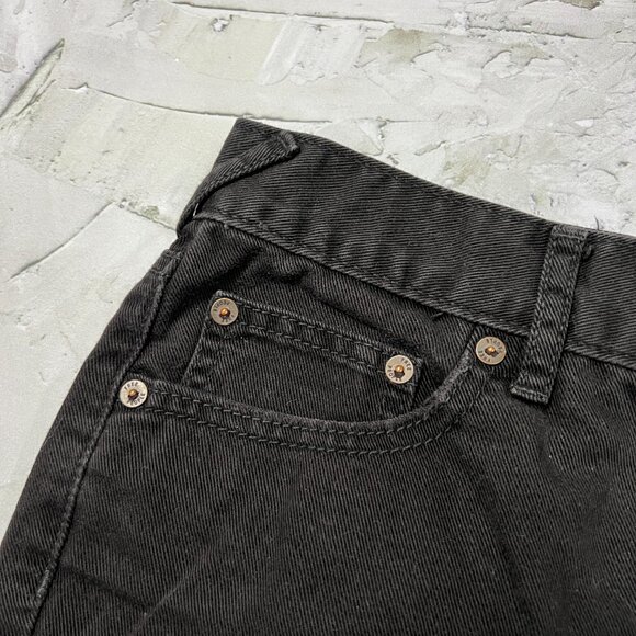 Free People Black Denim Cutoff Shorts Crochet Lace Trim Scalloped Hem SIZE 26 - Picture 8 of 10